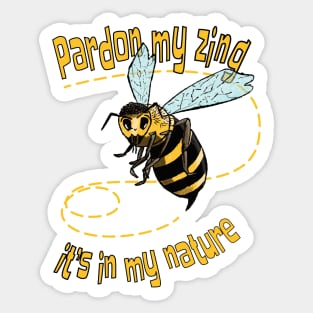 Wasp Pardon my Zing Sticker